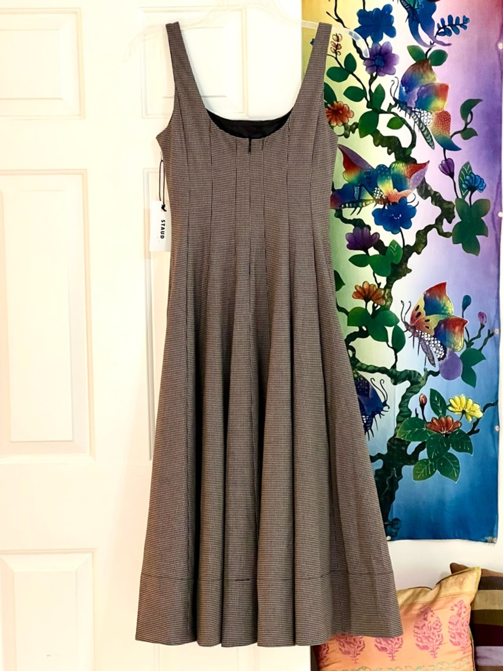 NWT Staud Wells Midi Dress Houndstooth - Picture 13 of 16